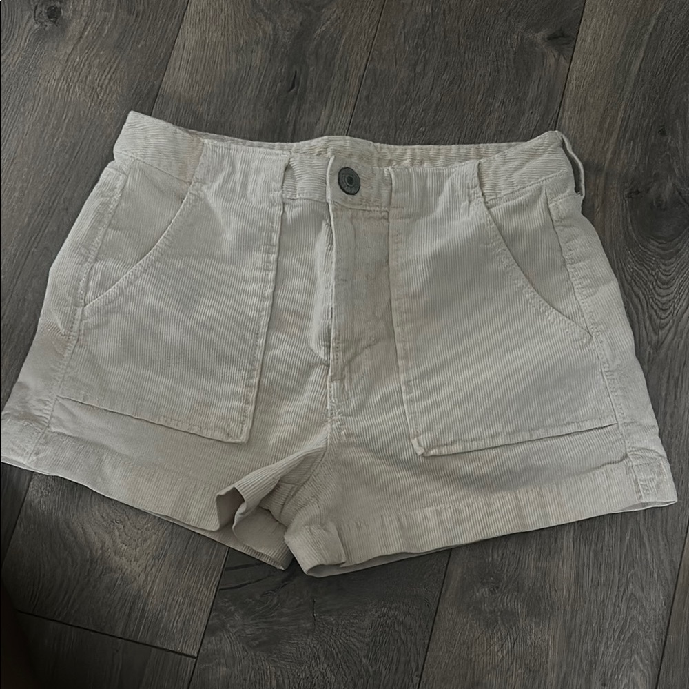 American Eagle Outfitters Cream High Waist Shorts